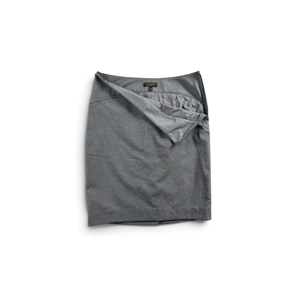 The Limited Gray Pencil Skirt Side Zip Lined Size 4 Office Minimalist Corporate - Picture 3 of 8